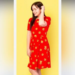 Nickelodeon SpongeBob x Cakeworthy SpongeBob red fit and flare mini dress‎